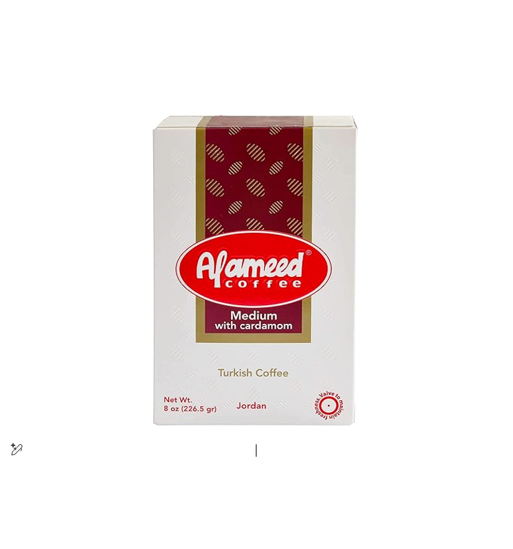 Al Ameed Coffee Jordanian Turkish Cardamom Ground Coffee Medium Roast