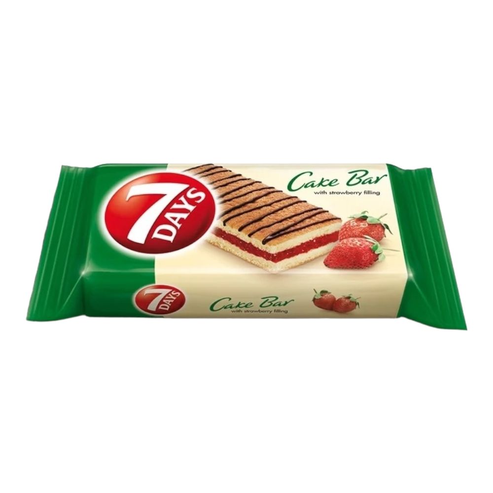 7 Days Cake Bars Filled with Strawberry