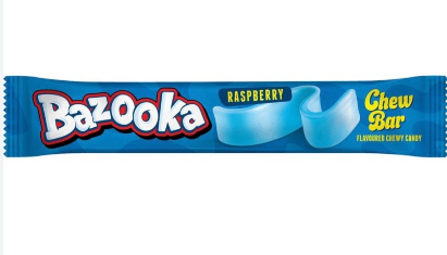 Bazooka Chew Candy Bar Raspberry Flavor