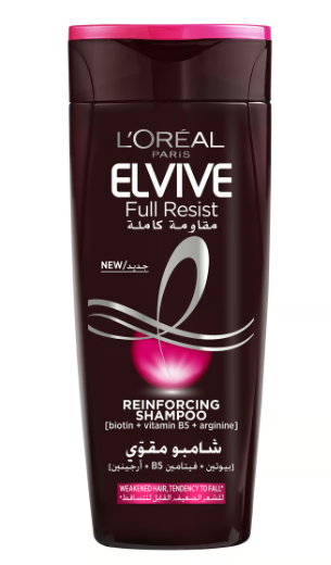 L'Oreal Elvive Full Resist Reinforcing Shampoo with Vitamin B5, Biotin & Arginine for Weakened Hair 400ml