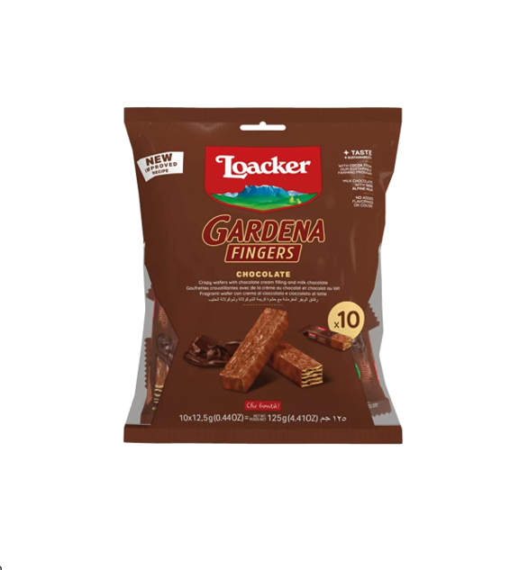 Loacker Gardena Fingers Milk Chocolate Wafers Filled with Chocolate Cream (10 Pieces)