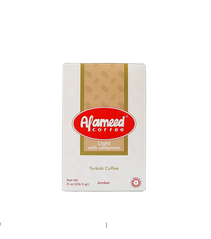 Al Ameed Coffee Turkish Ground Coffee Light Roast with Cardamom