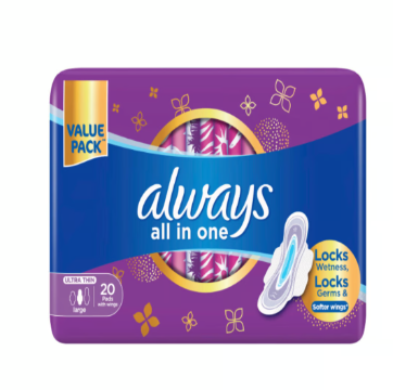 Always All in One Large Ultra Thin Pads with Wings