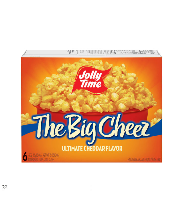 Jolly Time The Big Cheez Microwaveable Popcorn Ultimate Cheddar Flavor (3 Sachets)