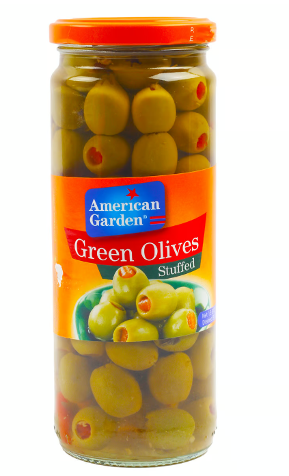 American Garden Stuffed Green Olives 450GM