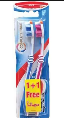 Aquafresh Complete Care Blue & Red Soft Toothbrushes - plastic free
