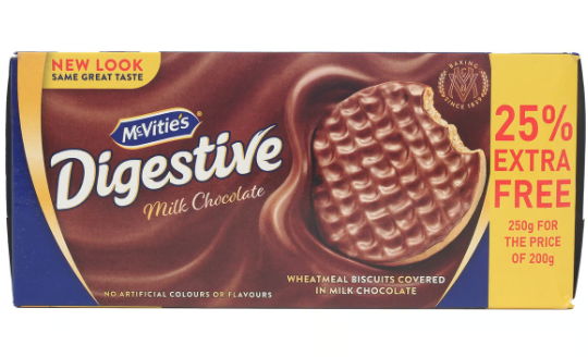 McVitie's Digestive Biscuits Coated with milk Chocolate 30gm