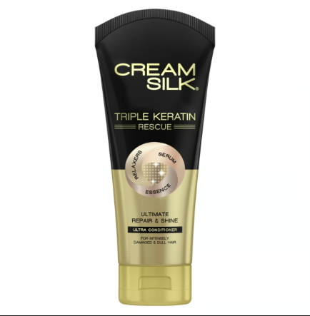 Cream Silk Triple Keratin Rescue Ultimate Repair & Shine Ultra Conditioner for Damaged & Dull Hair