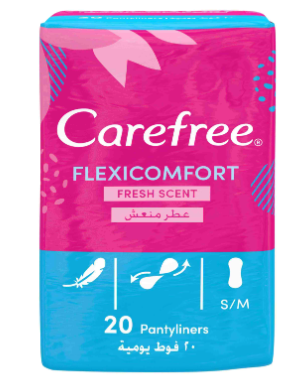 Carefree Small to Medium Flexi Comfort & Ultra Thin Pantyliners Fresh Scent