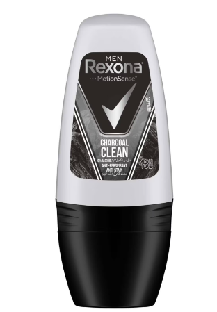 Rexona Motion Sense 48H Antiperspirant Roll-On Deodorant with Charcoal for Men - alcohol free