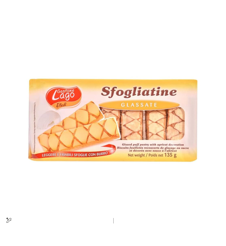 Gastone Lago Elledi Puff Pastry Glazed Biscuits with Apricot Flavor