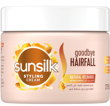 Sunsilk Anti-Hairfall Natural Recharge Styling Cream with Honey & Almond Oil - cruelty free, animal testing free 275ML