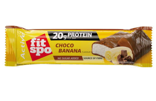 FitSpo Active 20g Protein Bars Chocolate & Banana Flavor with Stevia - gluten free