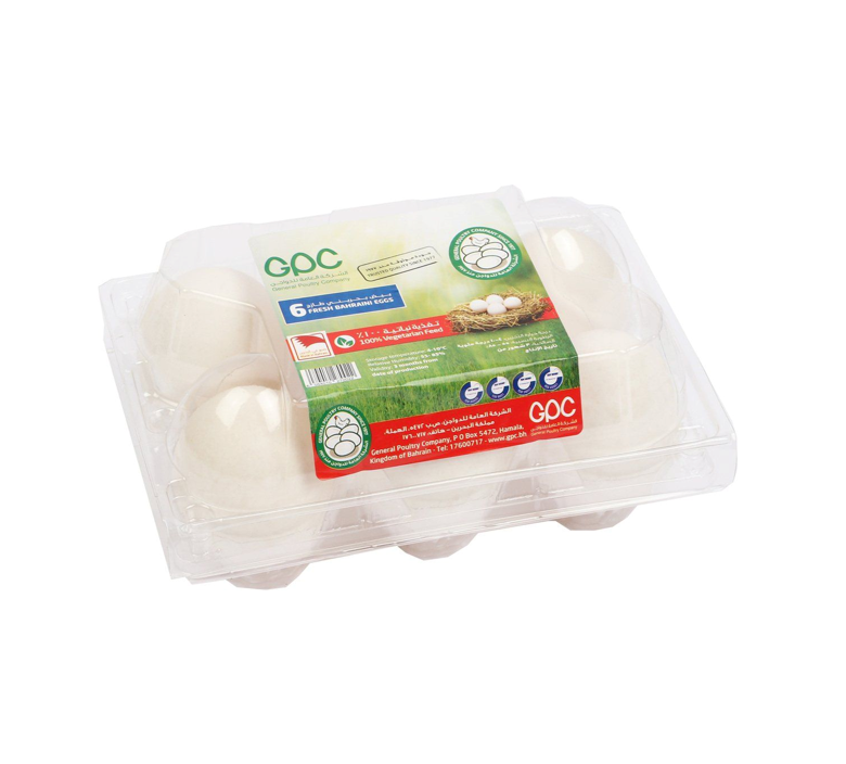 Gpc Vegetarian Fed Bahraini White Eggs 6pcs