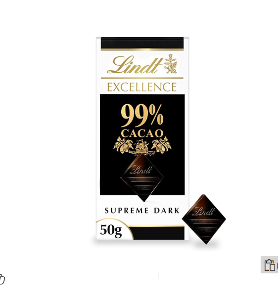 Lindt Excellence 99% Dark Absolute Chocolate Slab 