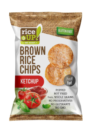 Rice Up Brown Rice Chips Ketchup Flavor - gluten free, preservatives free, GMO free