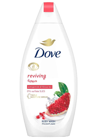 Dove Energizing & Reviving Body Wash Pomegranate & Hibiscus Tea Scent - SLES free, sulfate free