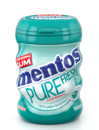 Mentos Pure Fresh Chewing Gum Wintergreen Flavor with Green Tea Extract - sugar free