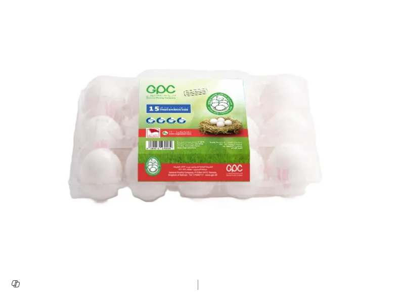 Gpc Vegetarian Fed Bahraini White Eggs 15pcs