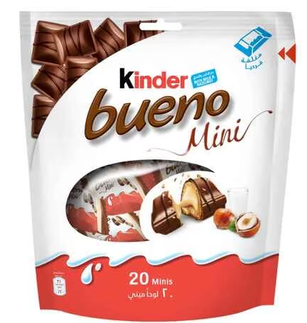Kinder Bueno Mini Milk Chocolate Bites Filled with Hazelnut Cream (20 Pieces)