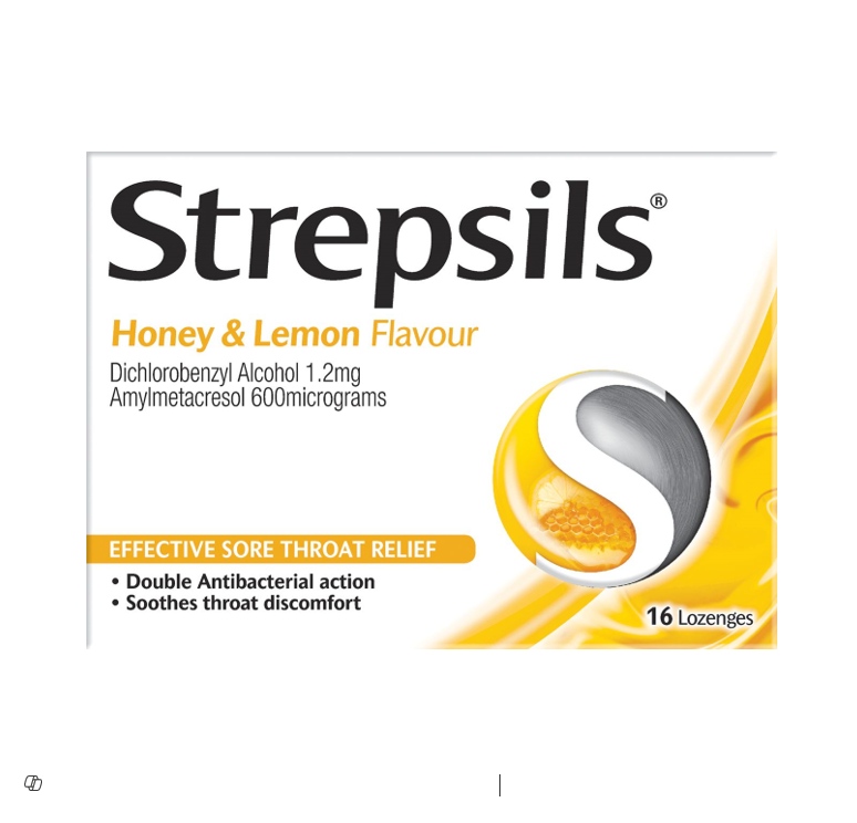Strepsils Antibacterial Lozenges Honey & Lemon Flavor for Sore Throat