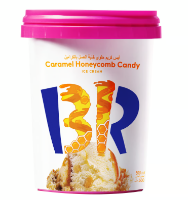 Baskin Robbins Caramel Honeycomb Candy Ice Cream - vegetarian