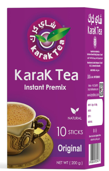 Karak Sweetened Instant Tea Sticks Cardamom Flavor 10Sticks