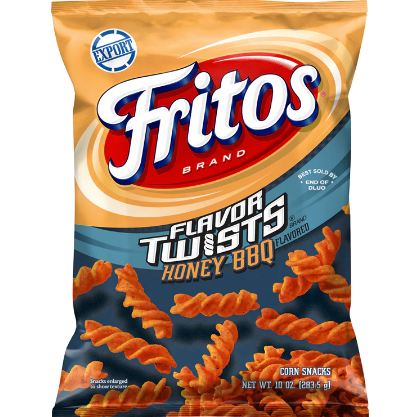 Fritos Twists Honey BBQ Flavor Corn Snacks Export