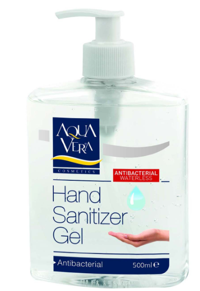 Aquavera Cosmetics Antibacterial Hand Sanitizer Gel - water free