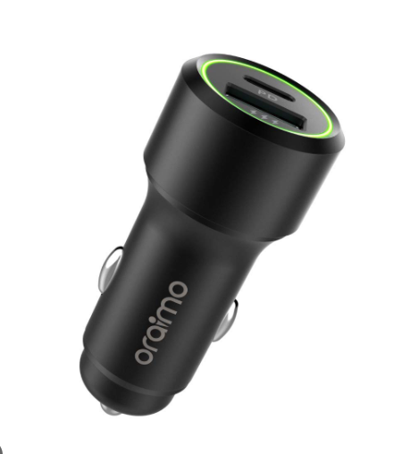 Oraimo 36W USB-C & USB Port Car Charger - Black