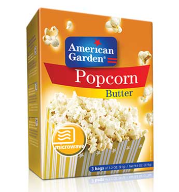 American Garden Microwavable Butter Popcorn (3 Sachets)
