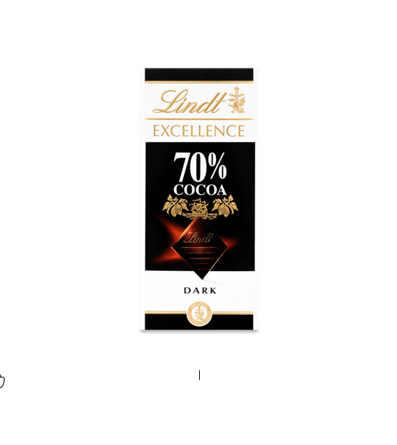 Lindt Excellence 70% Dark Chocolate Slab 100gm