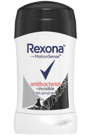 Rexona Antibacterial Plus Invisible Antiperspirant Deodorant Stick for Women - alcohol free