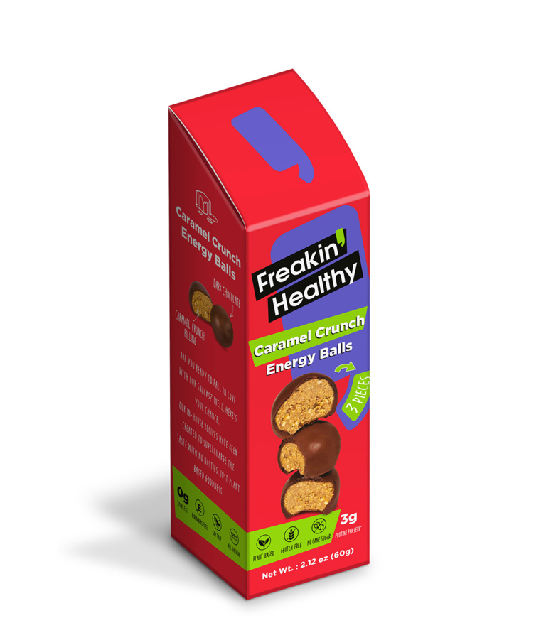 Freakin' Healthy Caramel Crunch Protein Balls (3 Pieces) - no added sugar, gluten free, vegan