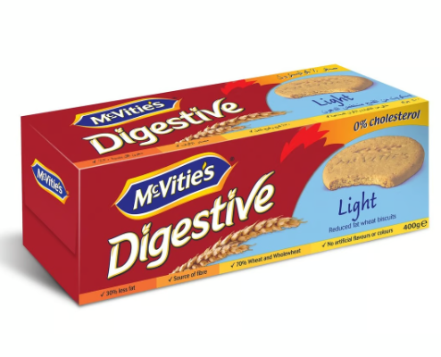 McVitie's Digestive Light Whole Wheat Biscuit - artificial flavors free, artificial colors free