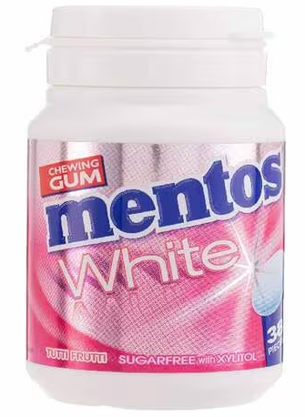 Mentos White Chewing Gum with Xylitol Tutti Frutti Flavor - sugar free