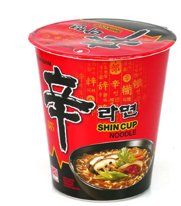 Nongshim Shin Instant Soup Noodle Cup Hot & Spicy Flavor
