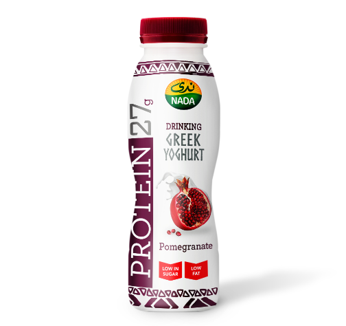 Nada Low Fat 27g Protein Pomegranate Greek Yogurt Drink - low fat, low sugar 330ML