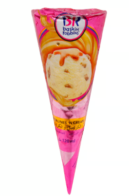 Baskin Robbins Pralines 'n Cream Ice Cream Cone - vegetarian