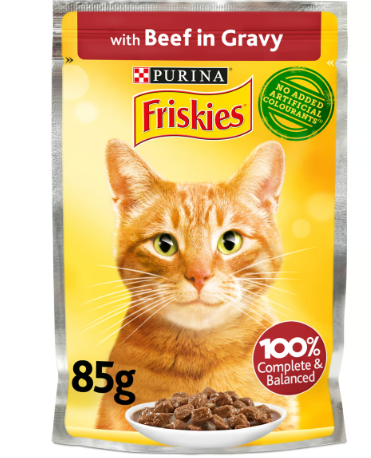 Purina Friskies Wet Cat Food with Beef in Gravy 85G