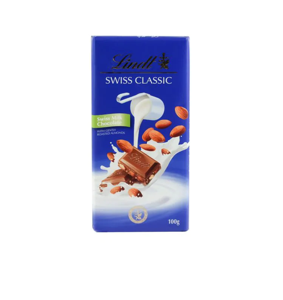 Lindt Swiss Classic Milk Chocolate Slab with Roasted Almonds