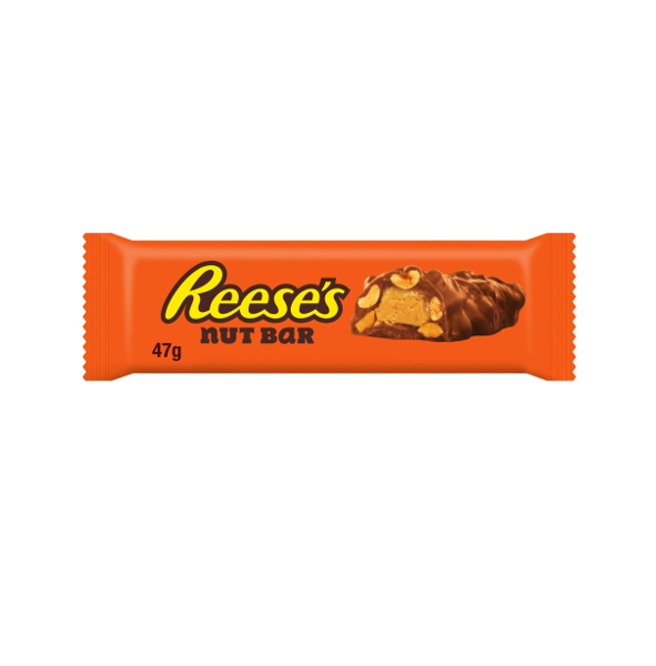 Reese's Milk Chocolate Coated Nut Bar Filled with Peanut Butter & Caramel 47G