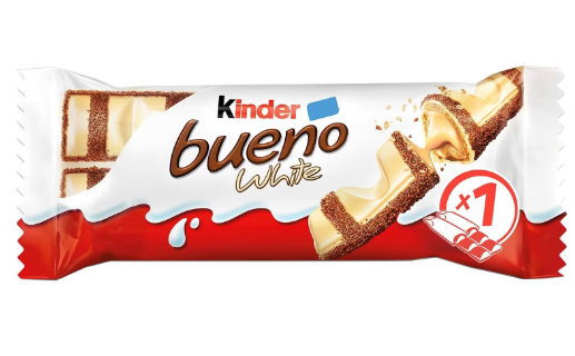 Kinder Bueno White Chocolate Coated Bars Filled with Hazelnut Cream (2 Pieces) 39GM