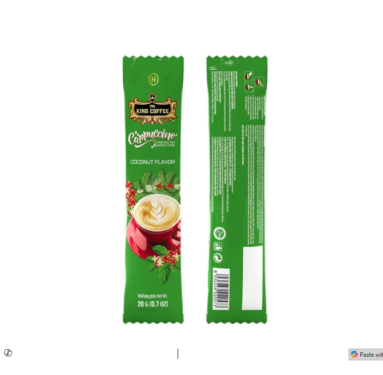 King Coffee Coconut Cappuccino Instant Coffee Sachet