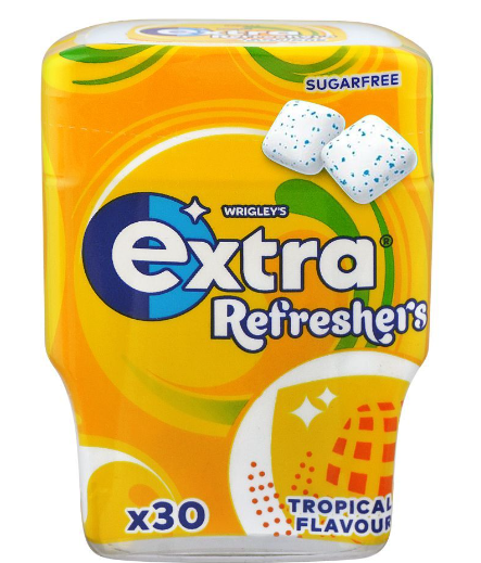 Extra Refreshers Chewing Gum Tropical Flavor 30pack 