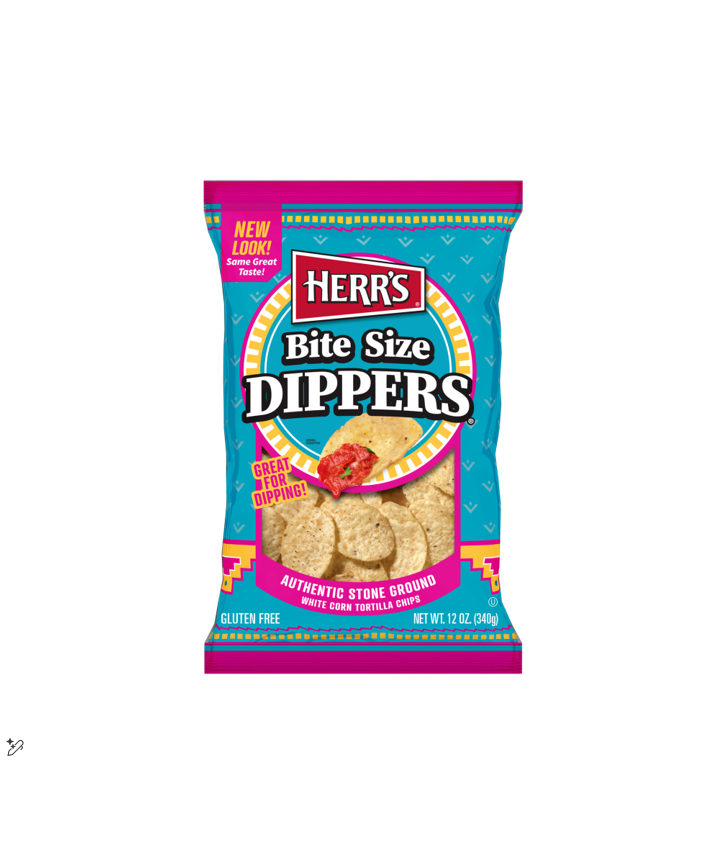 Herr's Bite Size Dippers White Corn Tortilla Chips