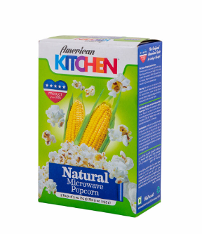 American Kitchen Natural Microwave Popcorn (3 Sachets)