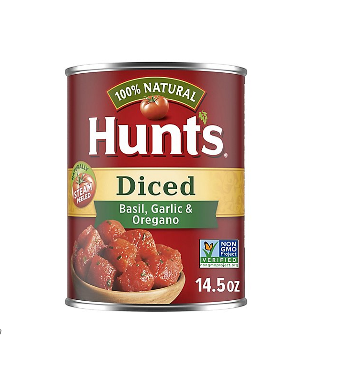 Hunt's Diced Tomatoes with Basil, Garlic & Oregano - GMO free, gluten free, no artificial preservatives