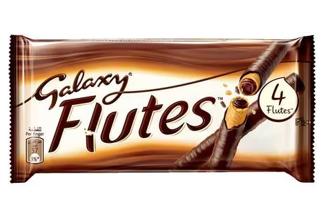 Galaxy Flutes Milk Chocolate Coated Wafer Rolls (4 Pieces)