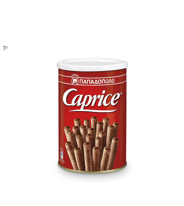 Papadopoulos Caprice Wafer Rolls Filled with Hazelnut & Cocoa Cream 115g